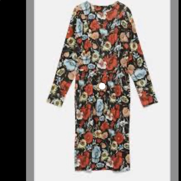 ZARA Floral Print Dress - Picture 3 of 4